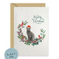 Blue Russian Cat Christmas Card