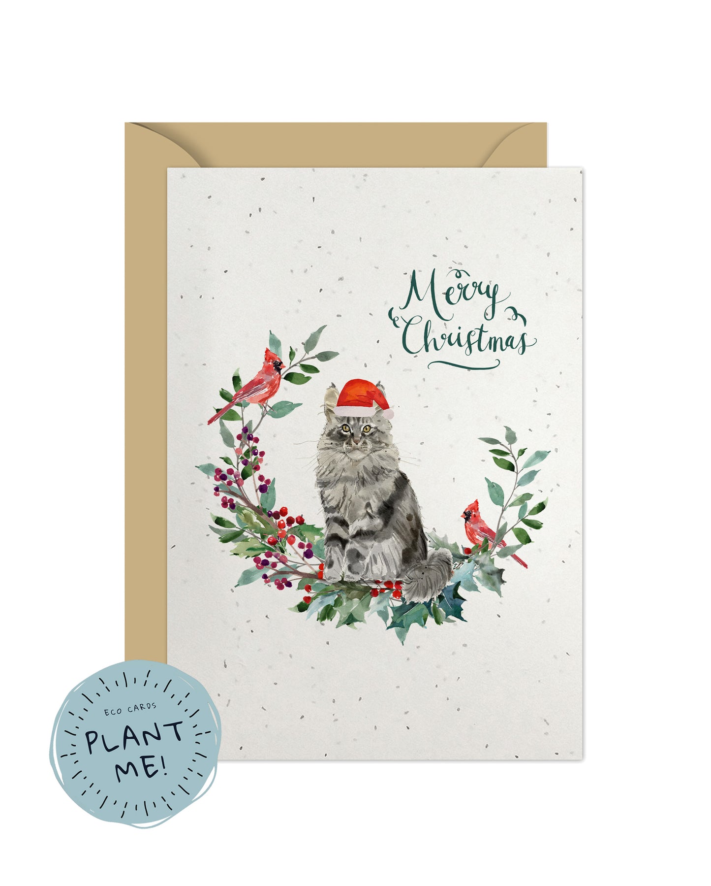 Maine Coon Cat Christmas Card