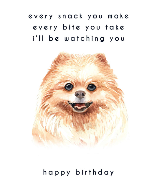 Every Bite You Take, Pomeranian Birthday Card