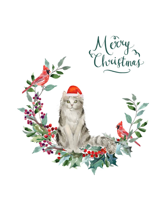 Ragamuffin Cat Christmas Card