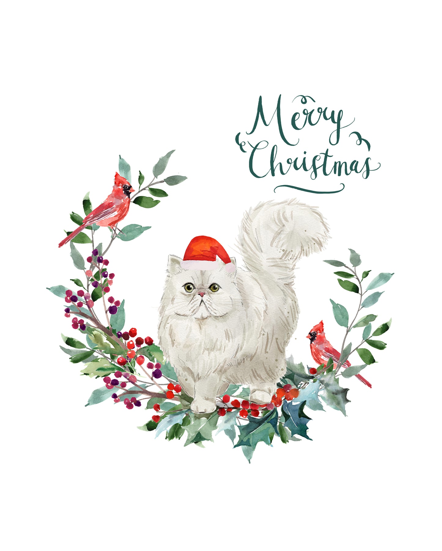 Persian Cat Christmas Card