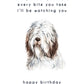 Every Bite You Take, Bearded Collie Birthday Card