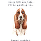 Every Bite You Take, Basset Hound Birthday Card