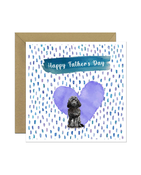 Black Cockapoo Dog Father's Day Card