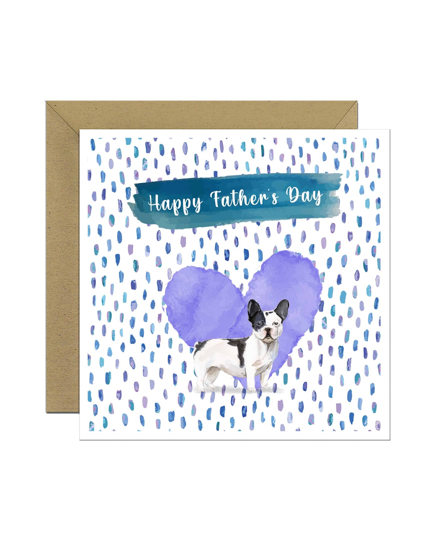 Black & White French Bulldog Father's Day Card