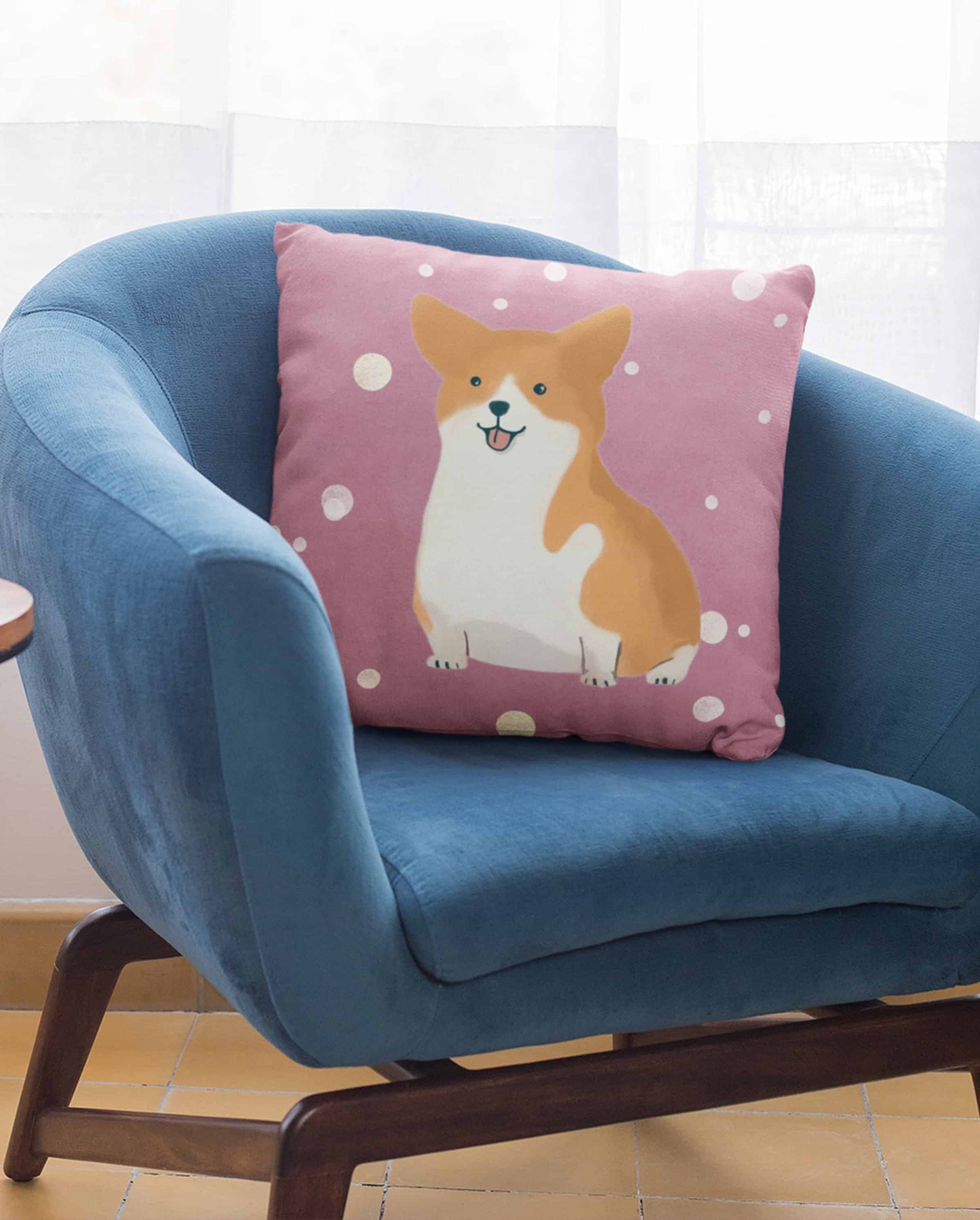 Corgi Rose Premium Cushion