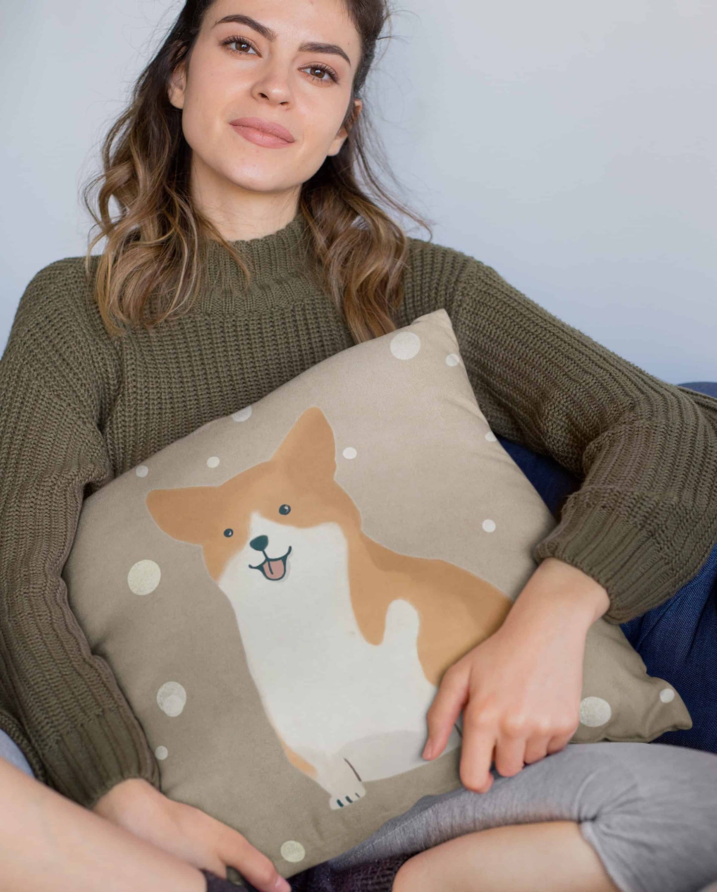 Corgi Autumn Premium Cushion