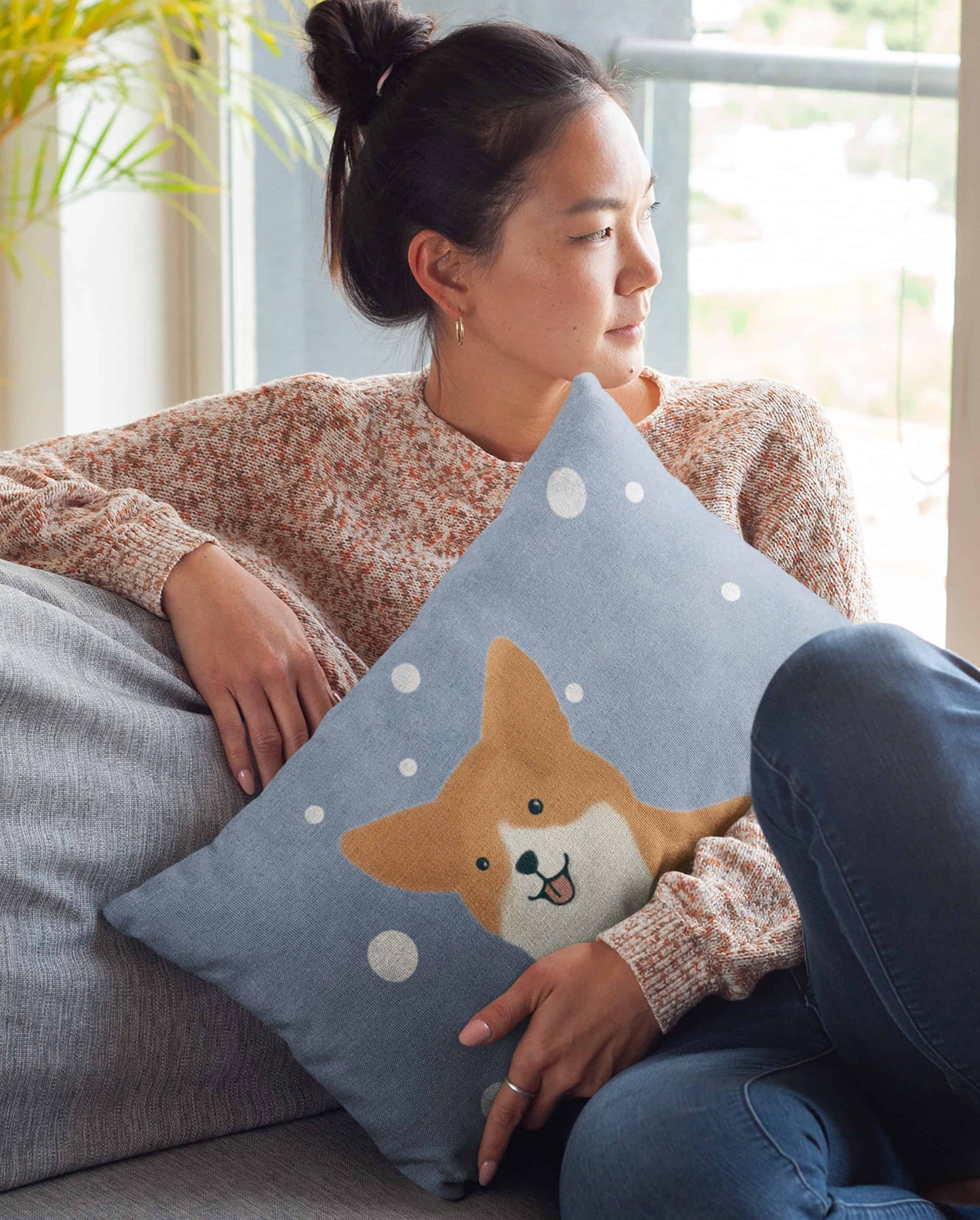 Corgi Sky Premium Cushion