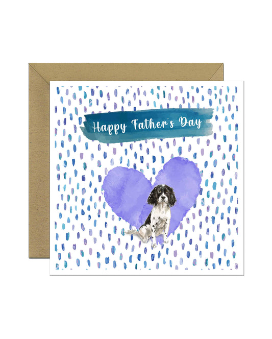 English Springer Spaniel Black Dog Father's Day Card