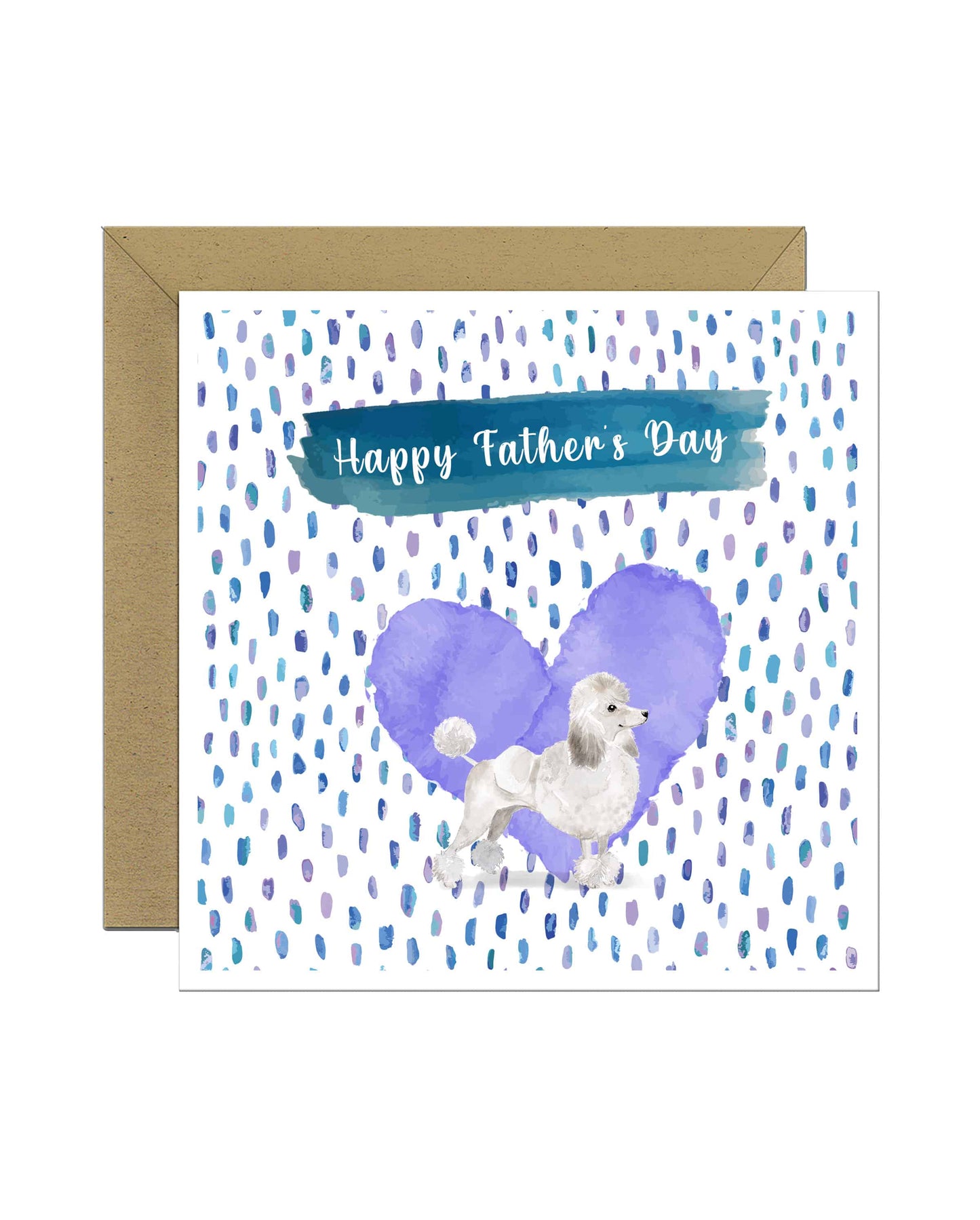 White Poodle Dog Father's Day Card