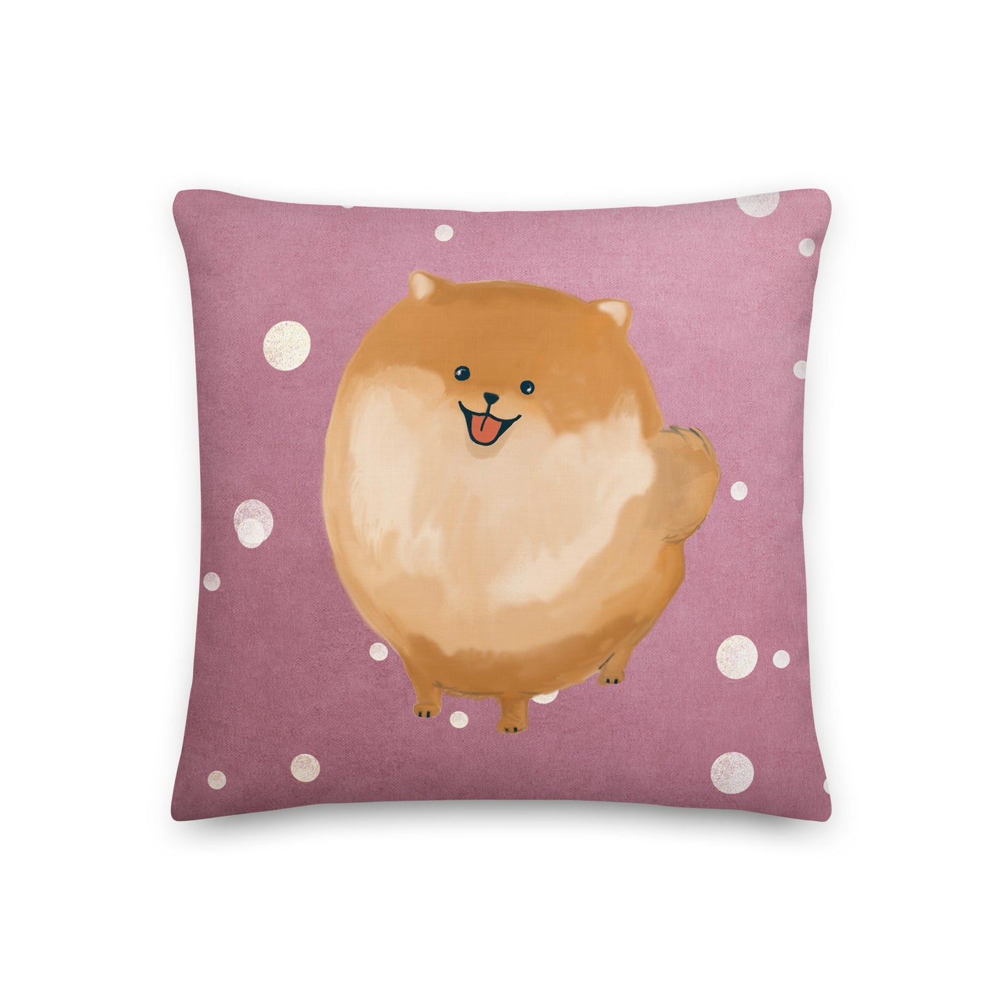 Pomeranian Rose Premium Cushion