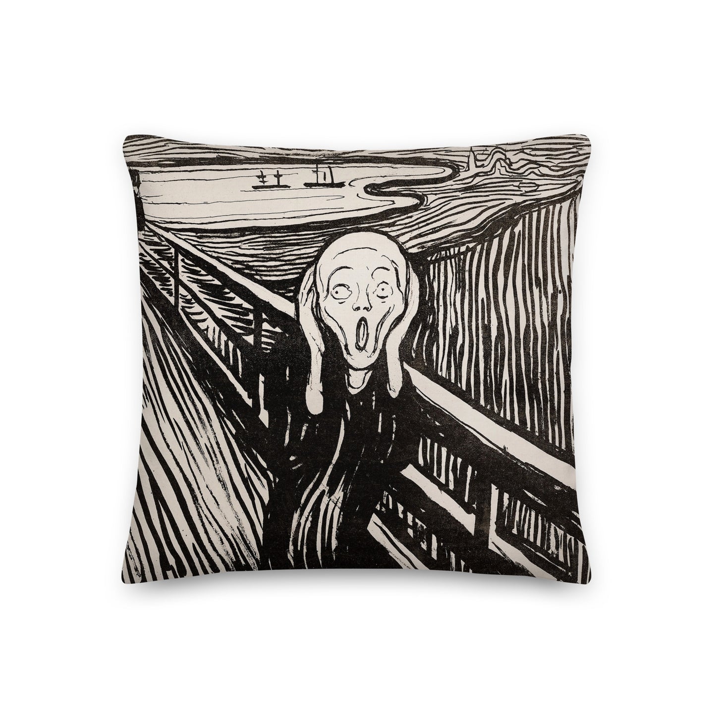 The Scream by Edvard Munch Sketch Premium Cushion