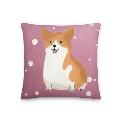 Corgi Rose Premium Cushion