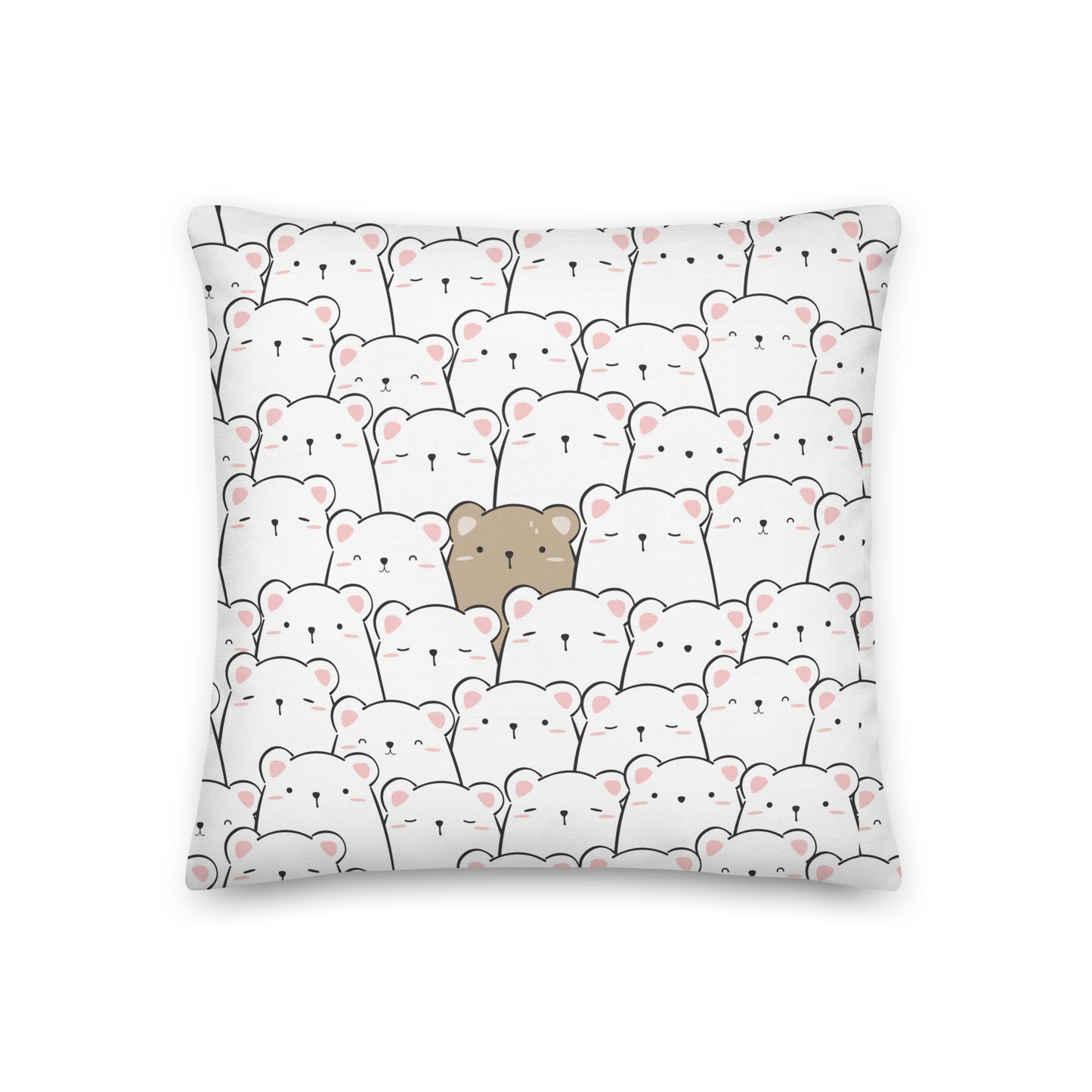 White Bears Brown Bear Premium Pillow