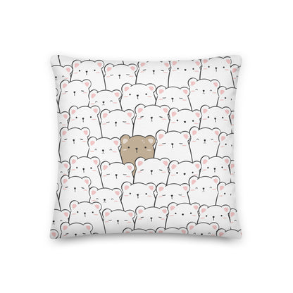 White Bears Brown Bear Premium Pillow