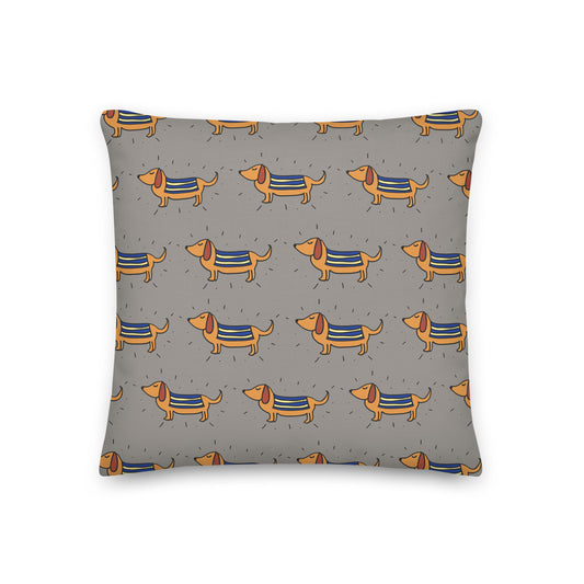 Grey Dachshund Premium Pillow