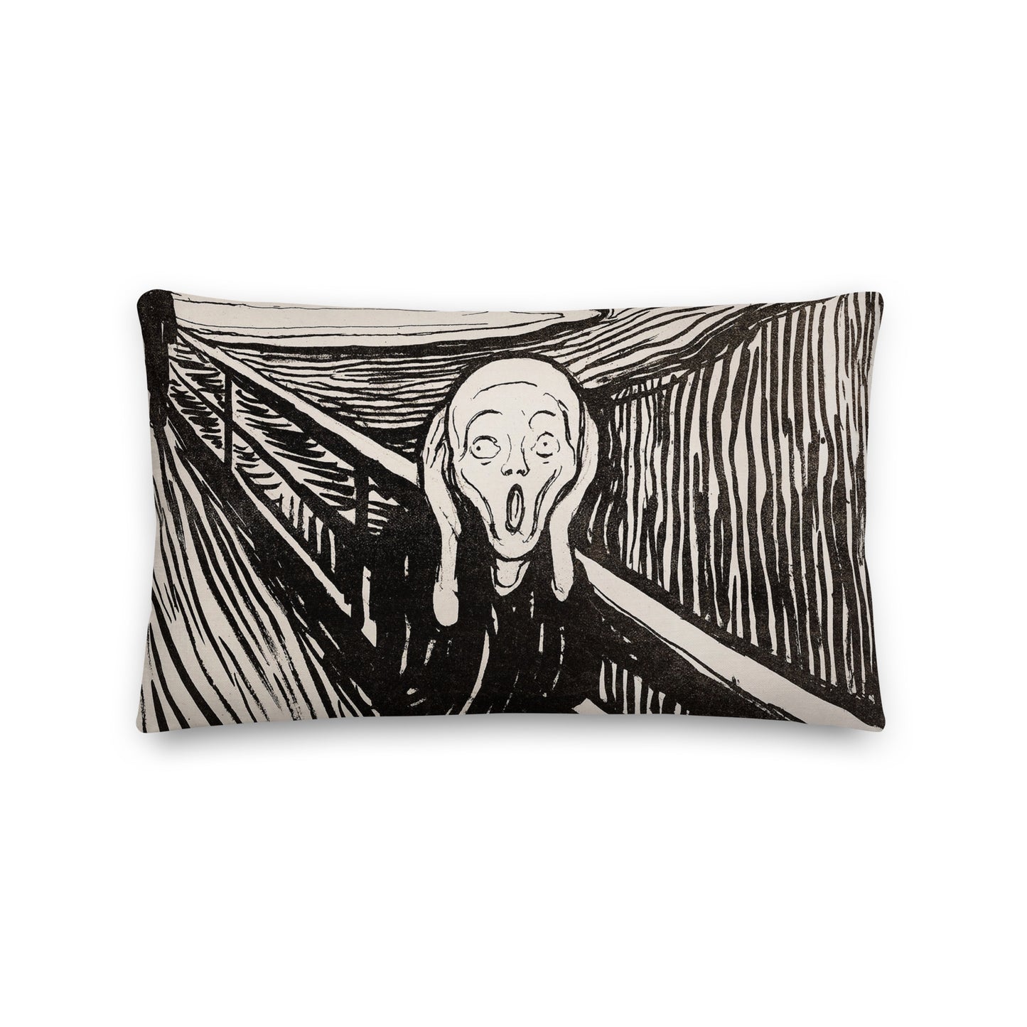 The Scream by Edvard Munch Sketch Premium Cushion