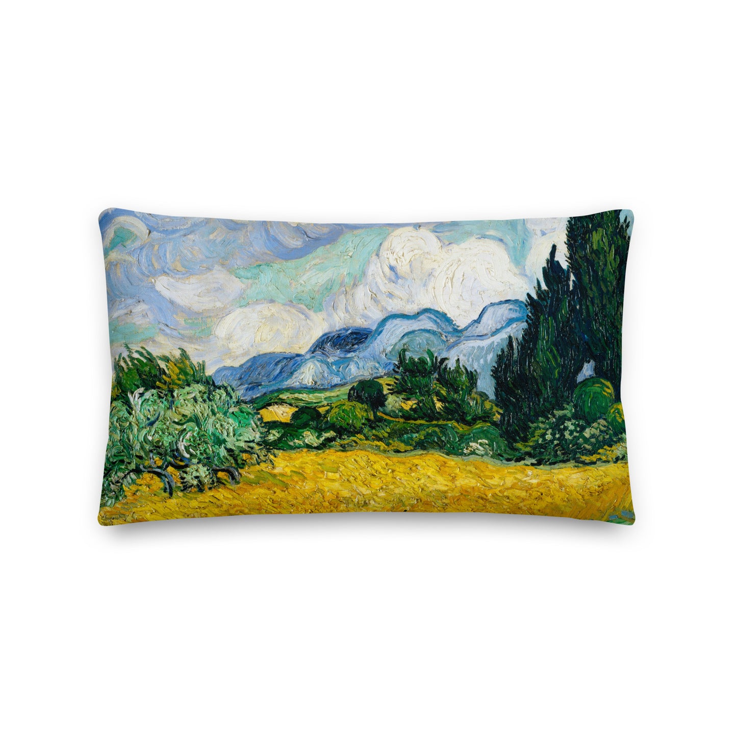 Wheat Field with Cypresses by Van Gogh Premium Pillow