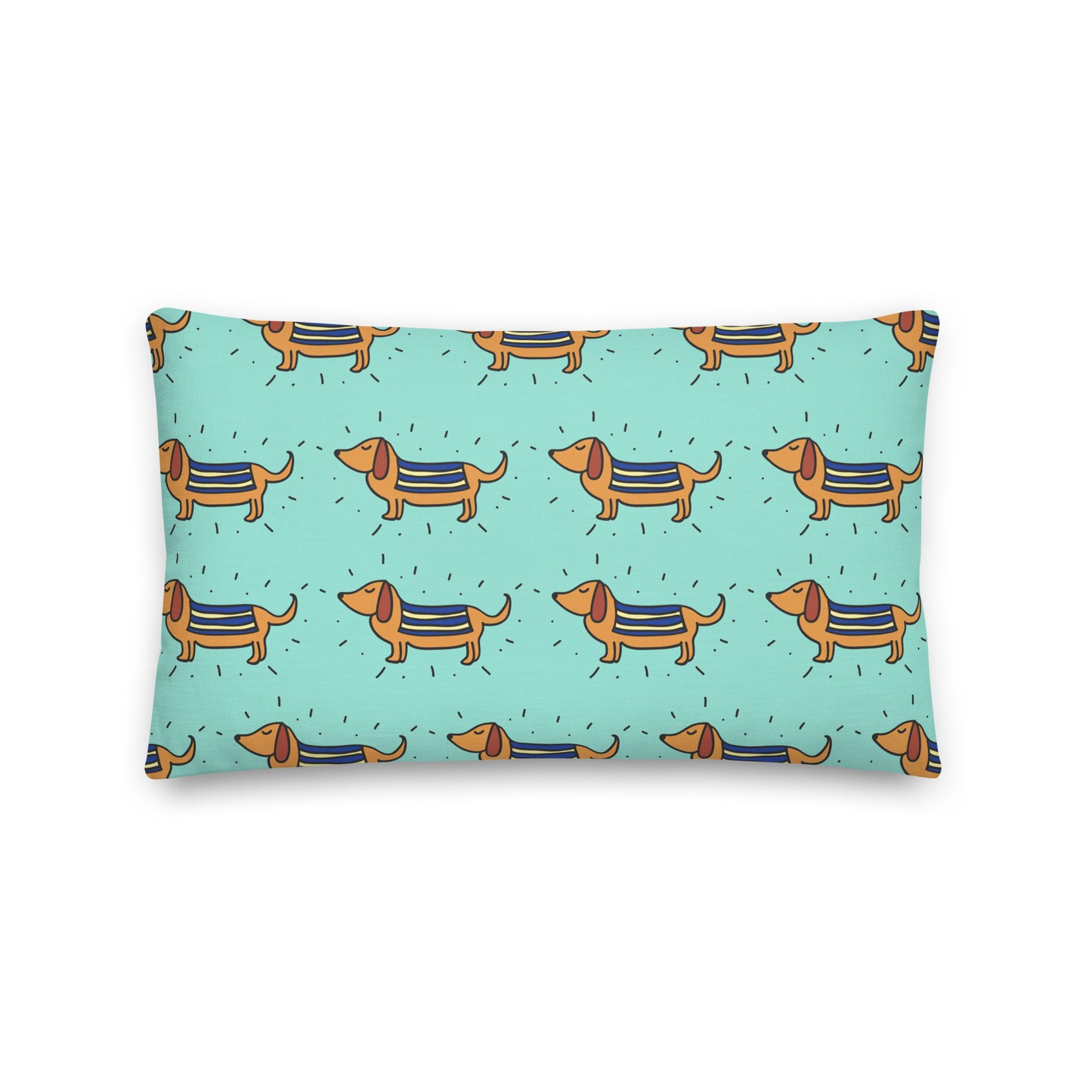 Turquoise Dachshund  Premium Pillow