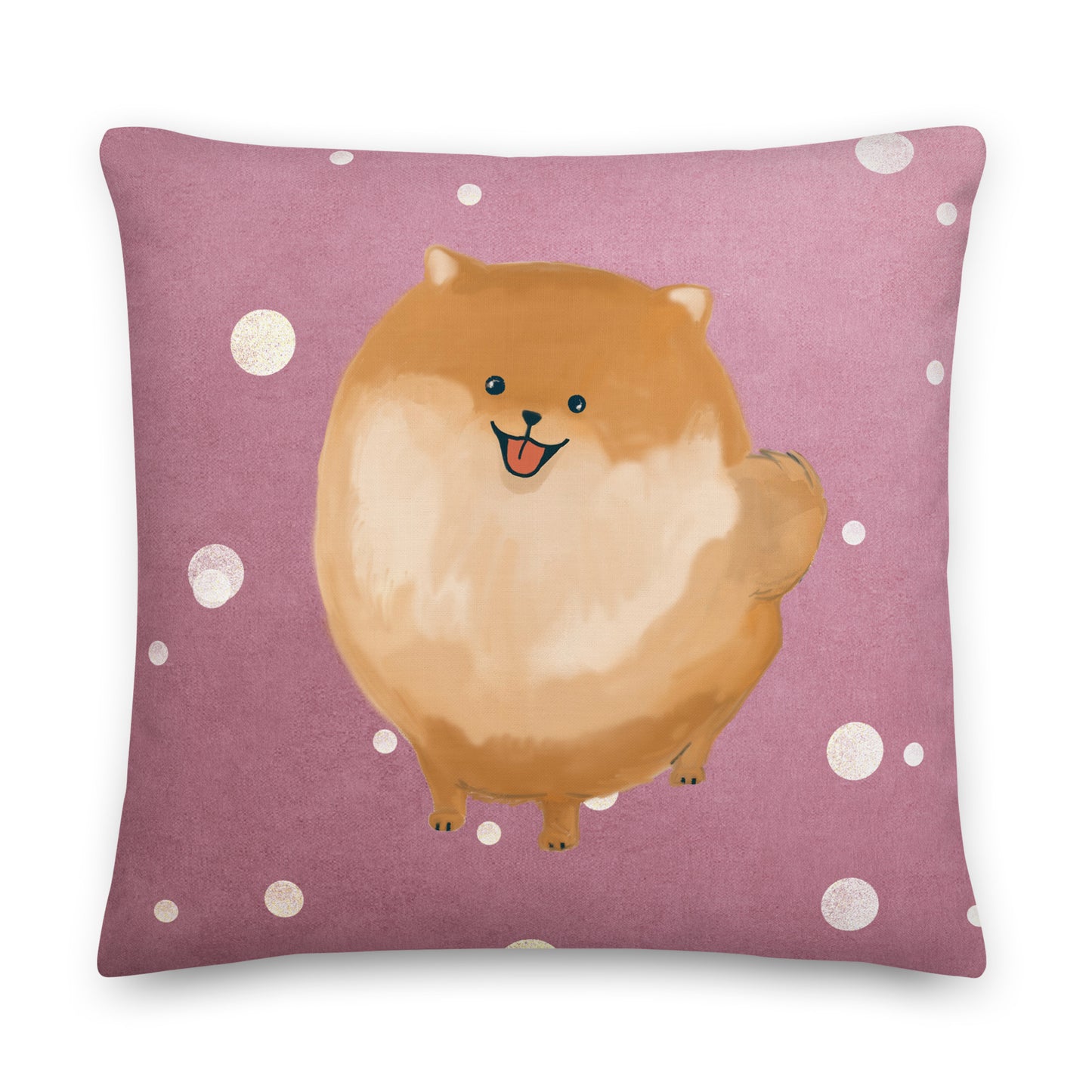 Pomeranian Rose Premium Cushion