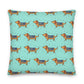 Turquoise Dachshund  Premium Pillow