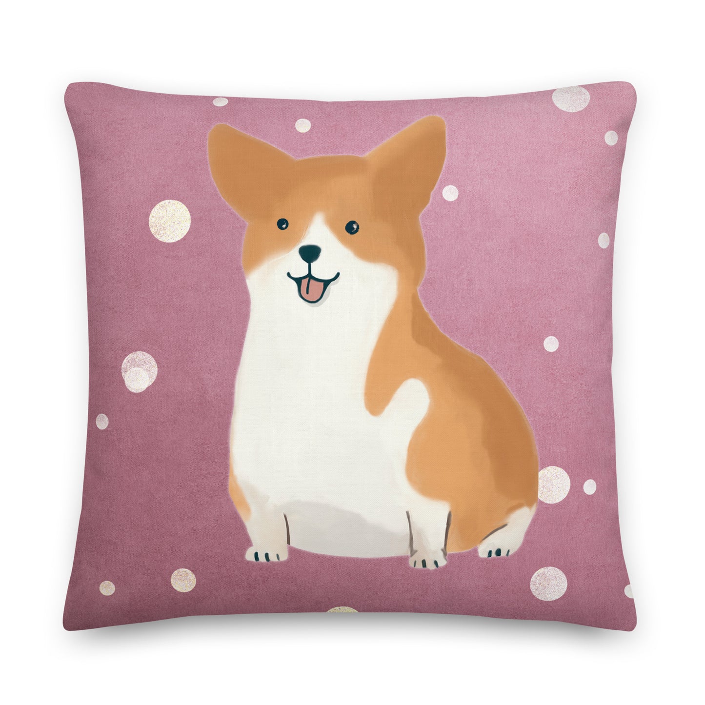 Corgi Rose Premium Cushion