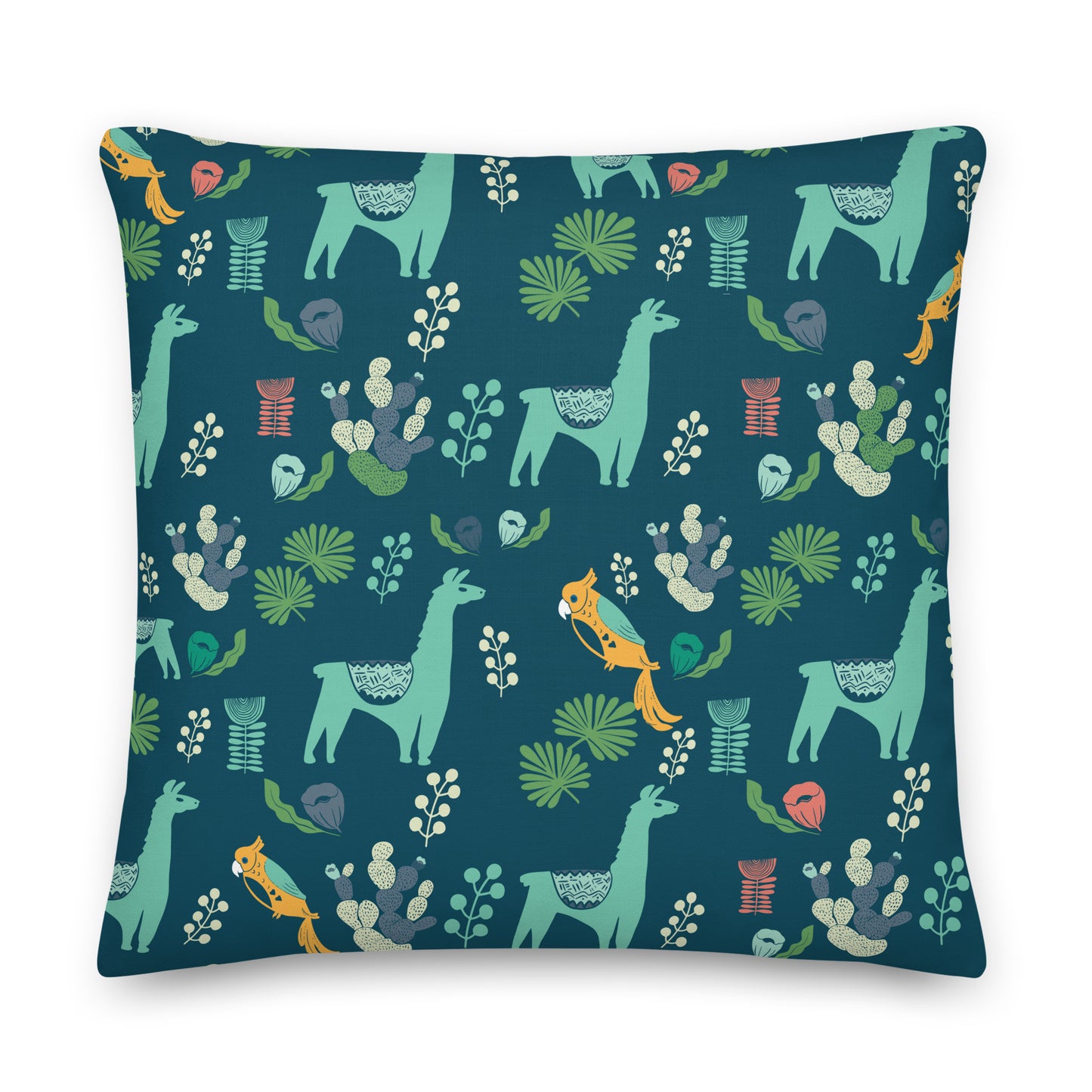 Nordic llama Cactus Green Premium Cushion