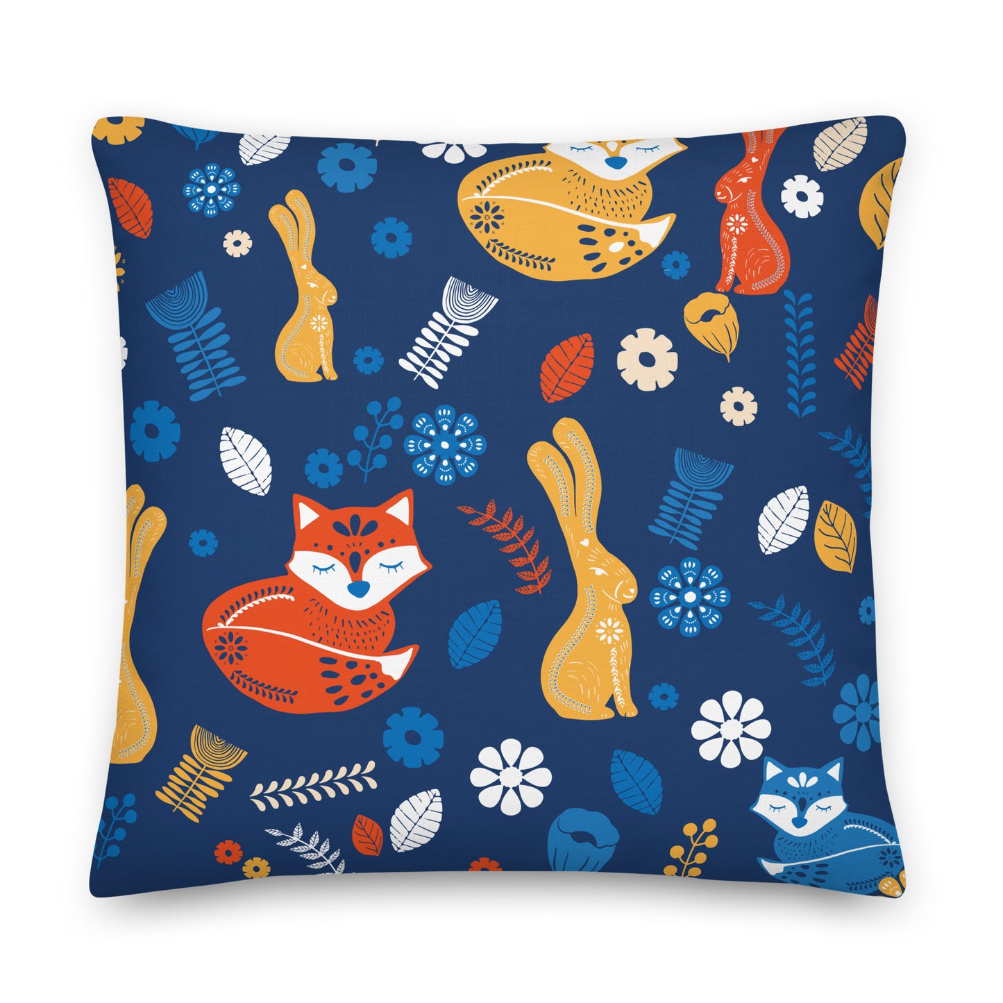 Nordic Fox & Rabbit Premium Cushion