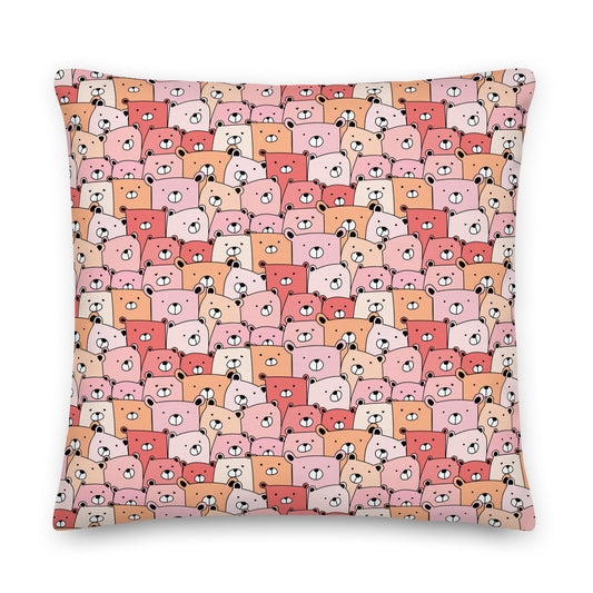 Pink Tone Bears Premium Pillow