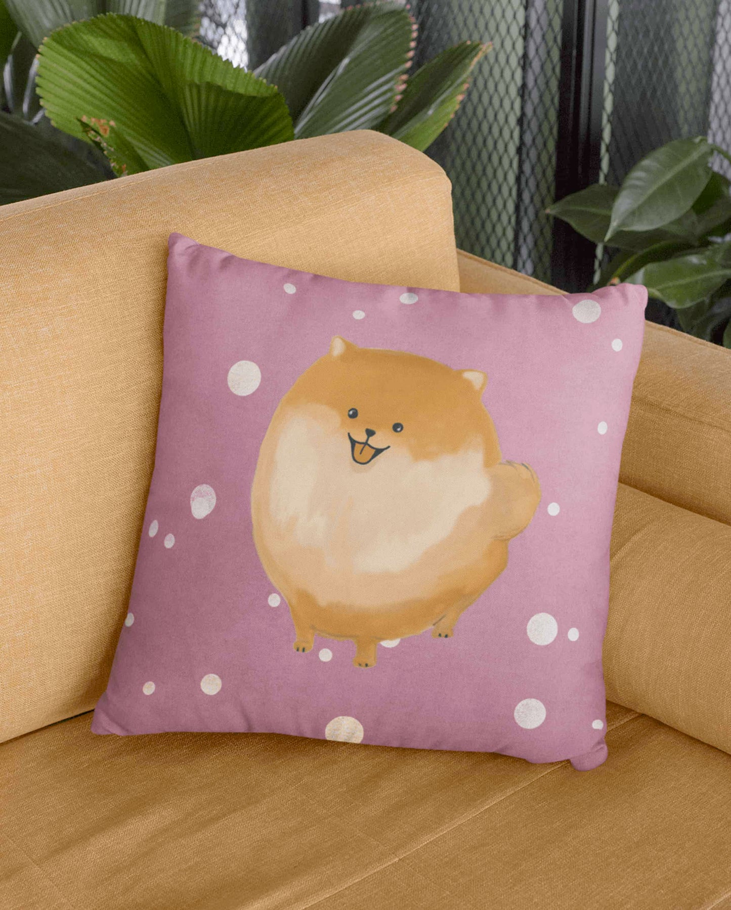 Pomeranian Rose Premium Cushion