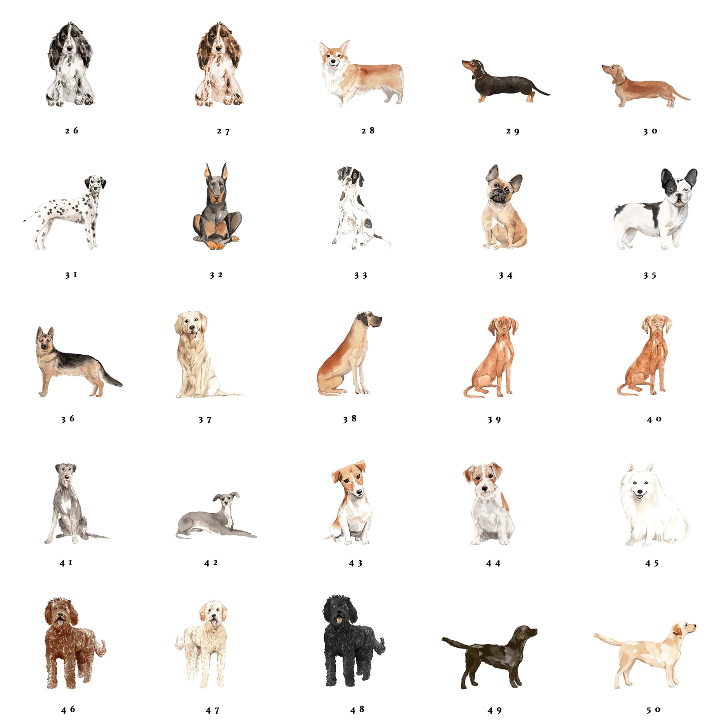 Christmas Dog Ornament - 88 Breeds