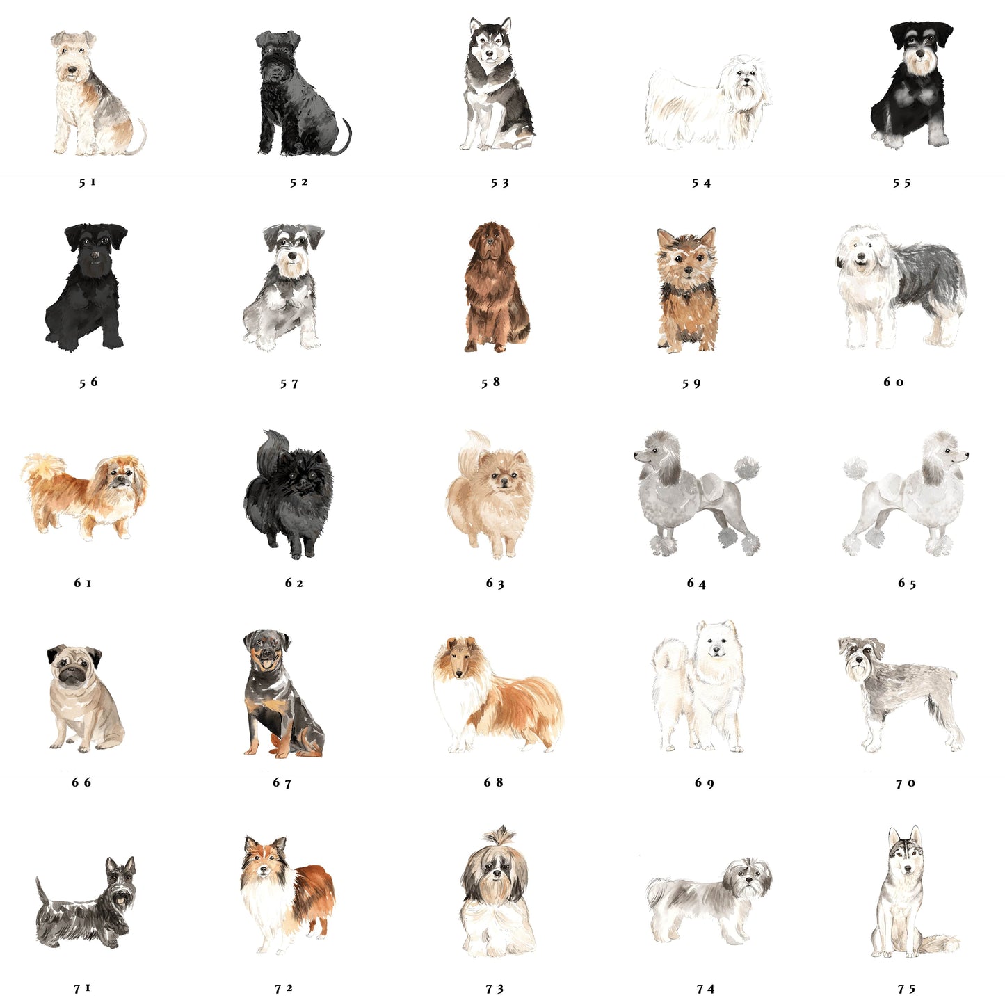 Christmas Dog Ornament - 88 Breeds