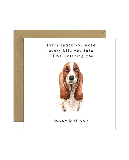 Every Bite You Take, Basset Hound Birthday Card