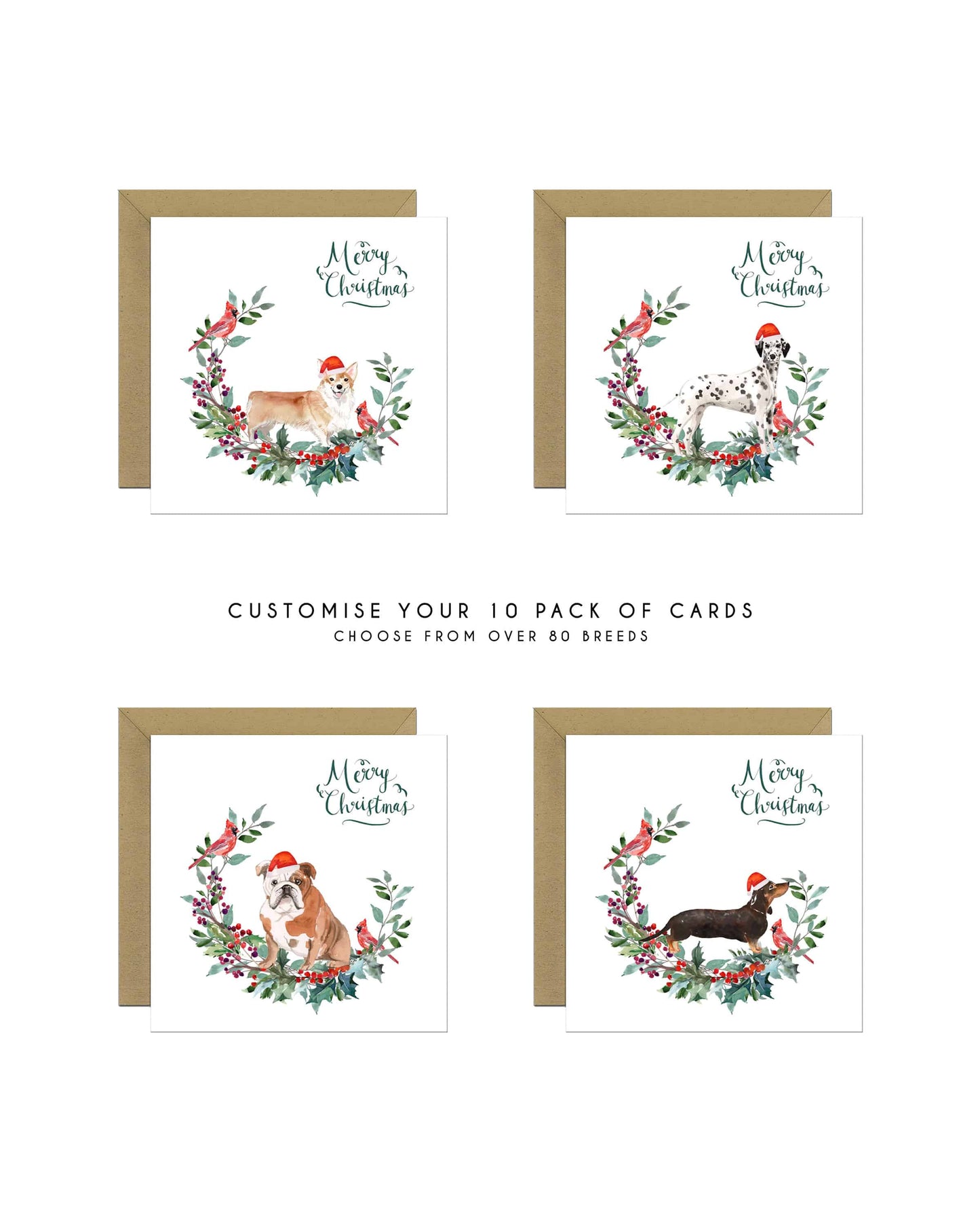 Christmas Dog Christmas Card Bundle x10