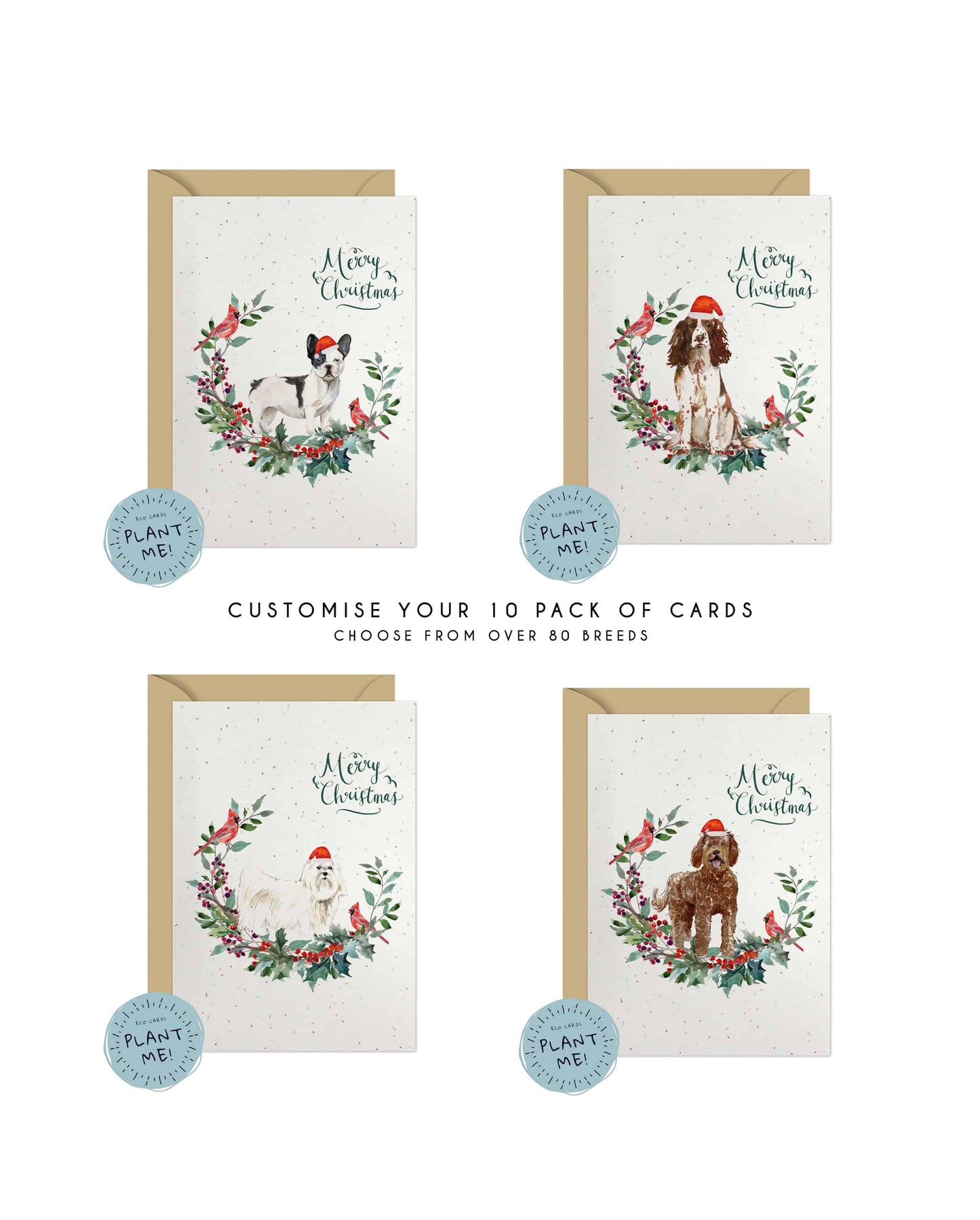 Christmas Dog Christmas Card Bundle x10