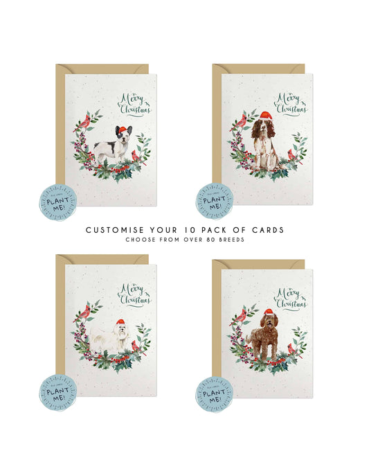 Christmas Dog Christmas Card Bundle x10