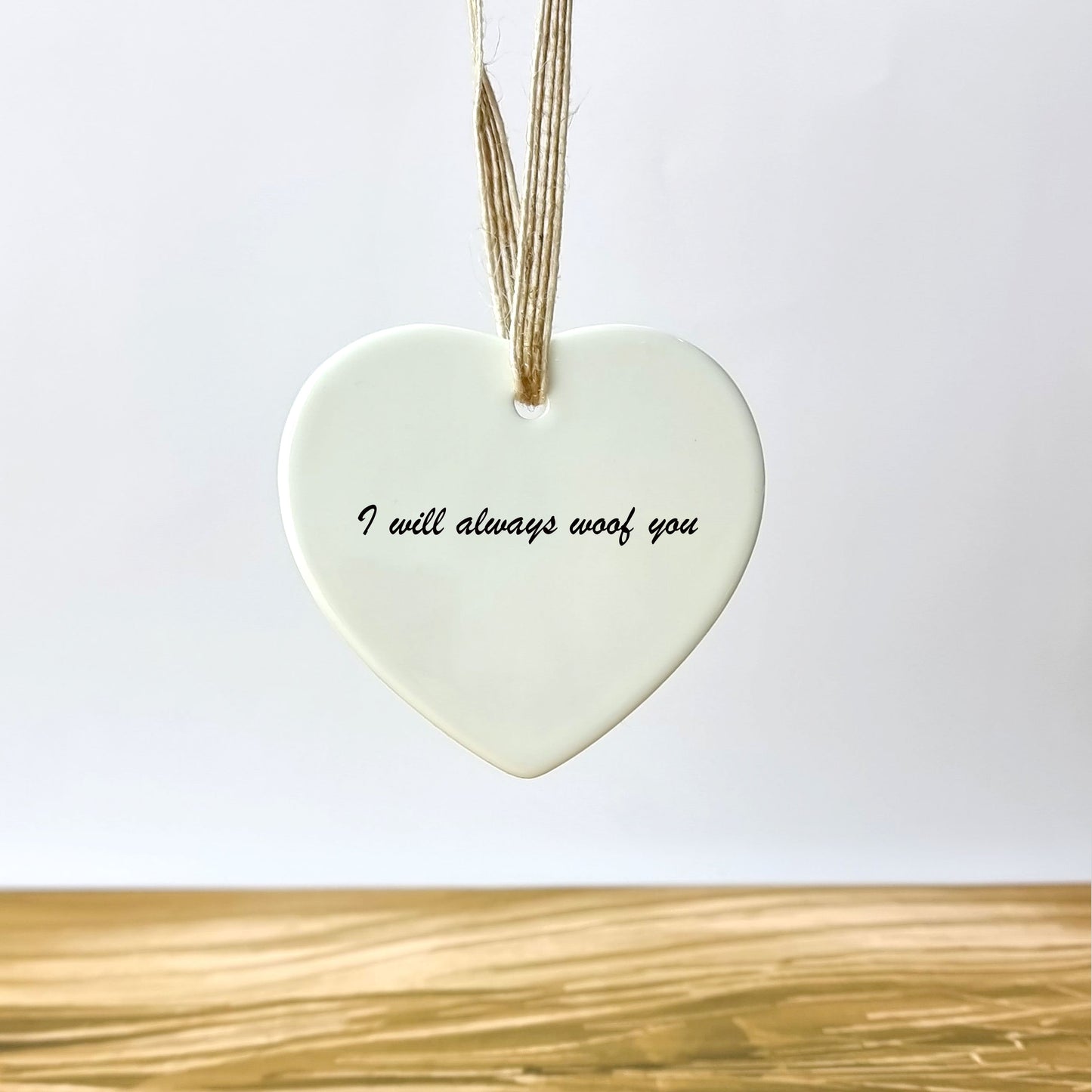 Customisable Ceramic Heart keepsake Love Dog Ornament - 88 Breeds