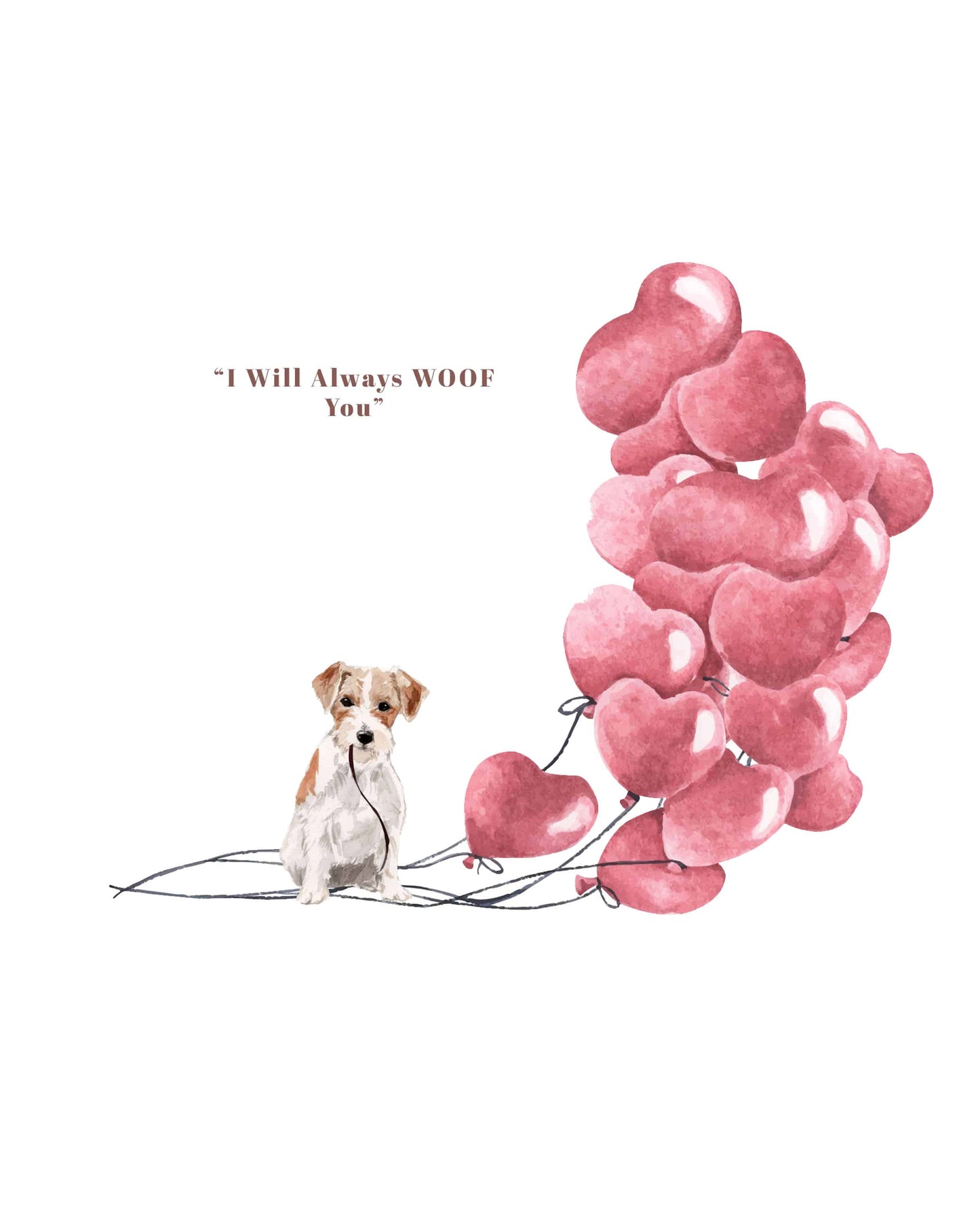 I will always WOOF You, Wire Haired Jack Russell Valentine's Card