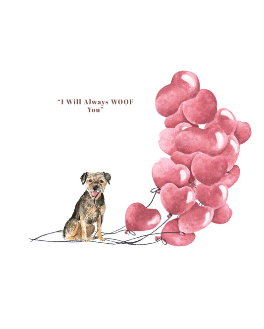 I will always WOOF You, Border Collie Valentine's Card