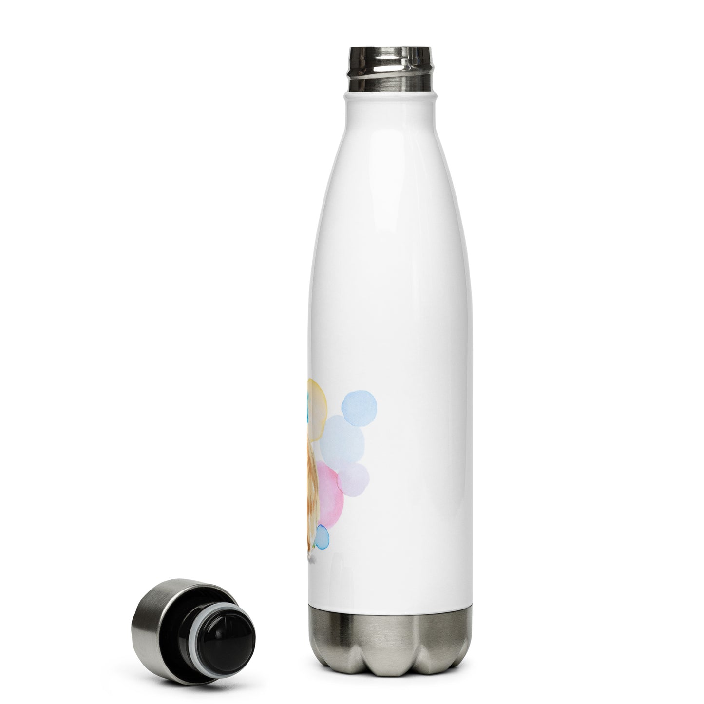 Rough Collie Dog Splash Stainless Steel Water Bottle