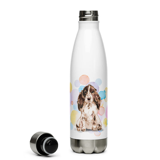 Cocker Spaniel Brown & White Dog Stainless Steel Water Bottle