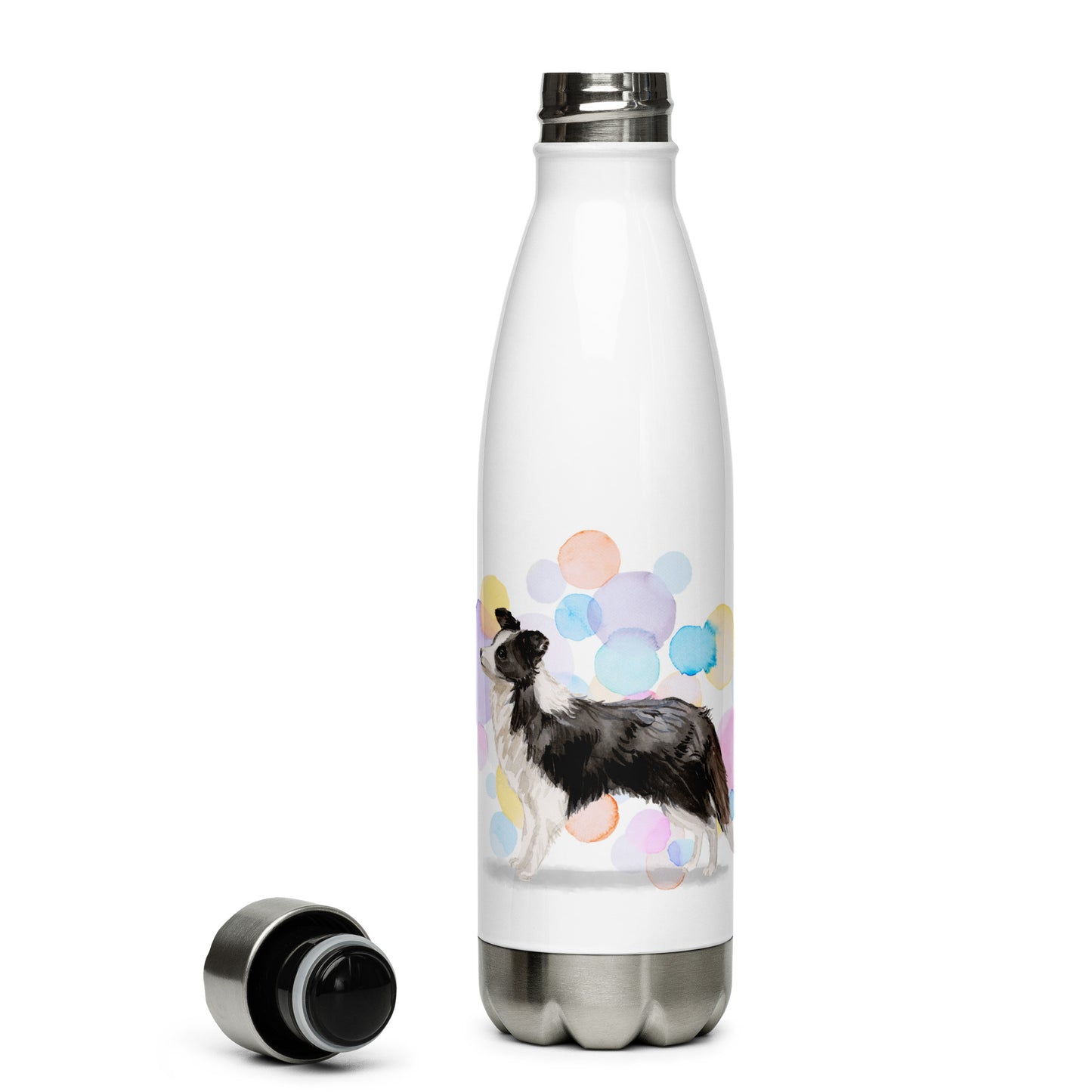 Border Collie Dog Stainless Steel Water Bottle