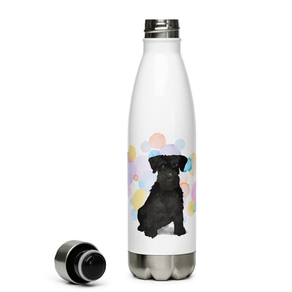 Black Miniature Schnauzer Dog Stainless Steel Water Bottle