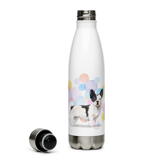 Black & White French Bulldog Stainless Steel Water Bottle