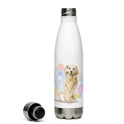 Golden Retriever Dog Splash Stainless Steel Water Bottle