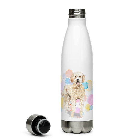 Golden Doodle Dog Splash Stainless Steel Water Bottle