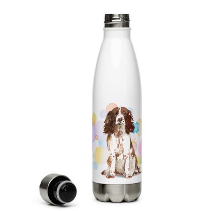 English Springer Spaniel Brown & White Dog Stainless Steel Water Bottle