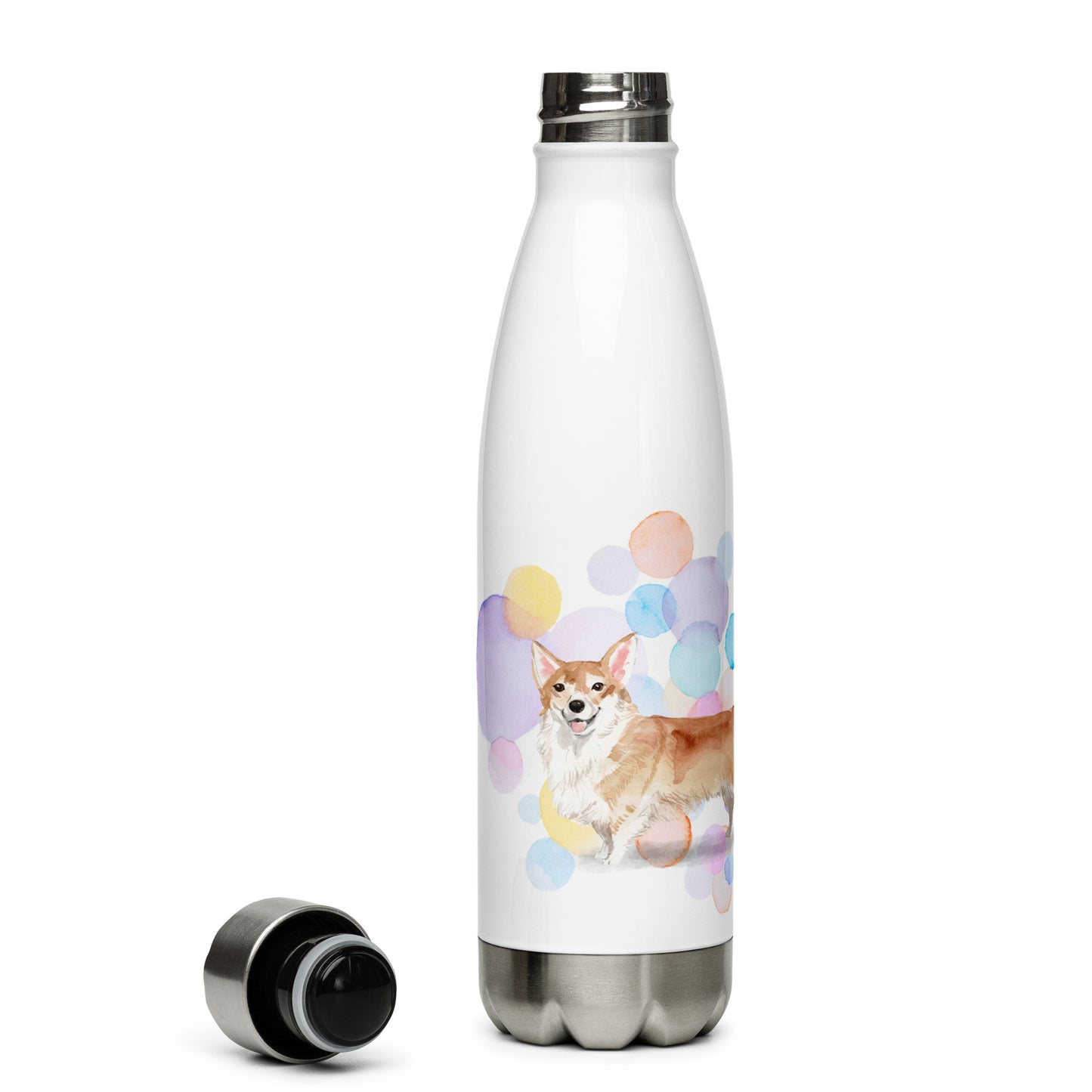 Corgi Dog Splash Stainless Steel Water Bottle