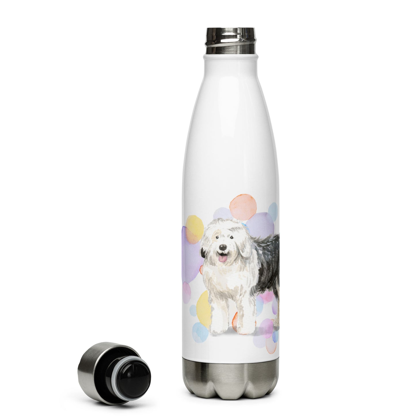 Old English Sheepdog Splash Stainless Steel Water Bottle