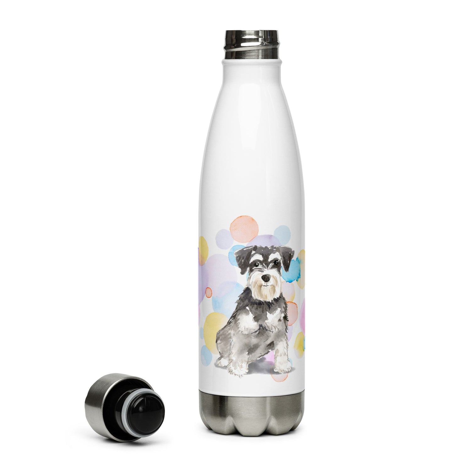 Miniature Schnauzer Dog Splash Stainless Steel Water Bottle